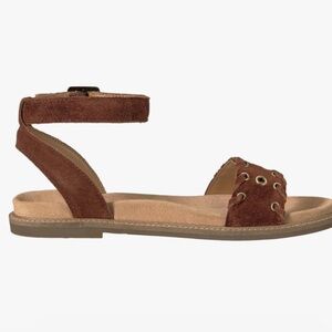 Clarks Womens Corsio Amelia sandals women suede brown 9.5W casual boho Y2K retro